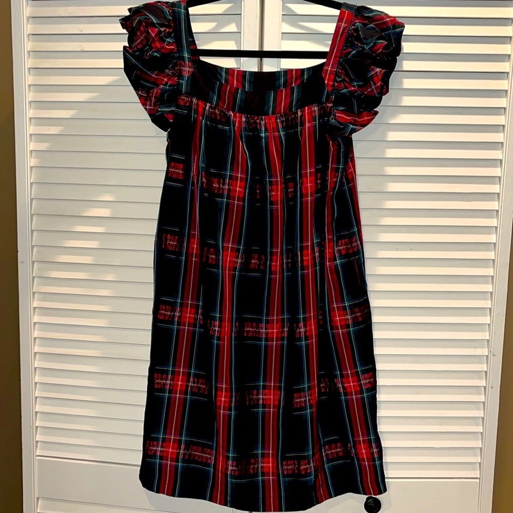 Vineyard Vines holiday‎ tartan plaid girls dress XL like new